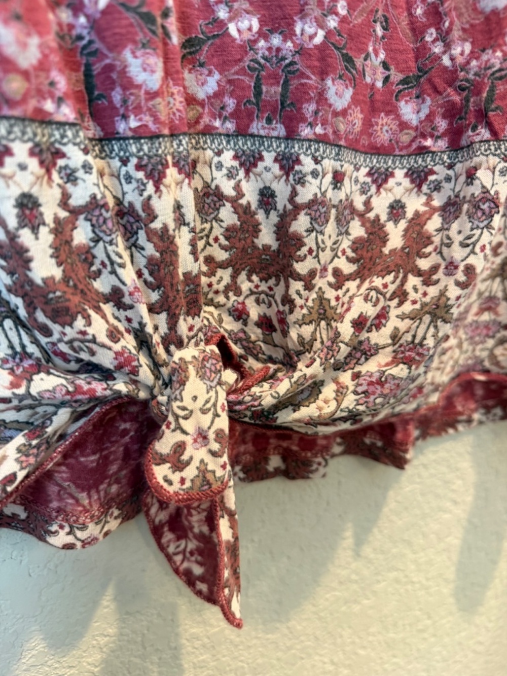 NWT Lucky Brand Red Floral Top Size XL - Picture 4 of 7